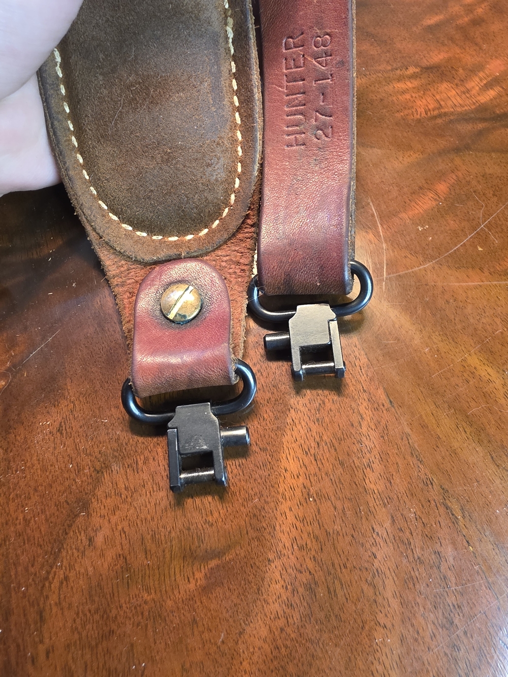 Tooled Leather Rifle Sling with Deer Motif - Brown - Picture 5 of 15